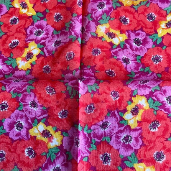 Vintage Ungaro Paris Cotton Handkerchief Scarf – Floral Print - Picture 4 of 10